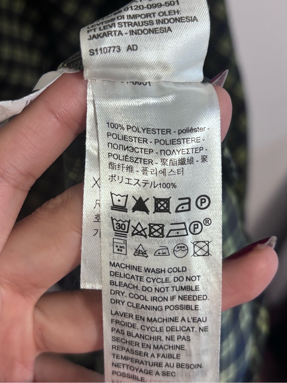 LEVIS Green Plaid Slip Dress - Picture 6 of 6
